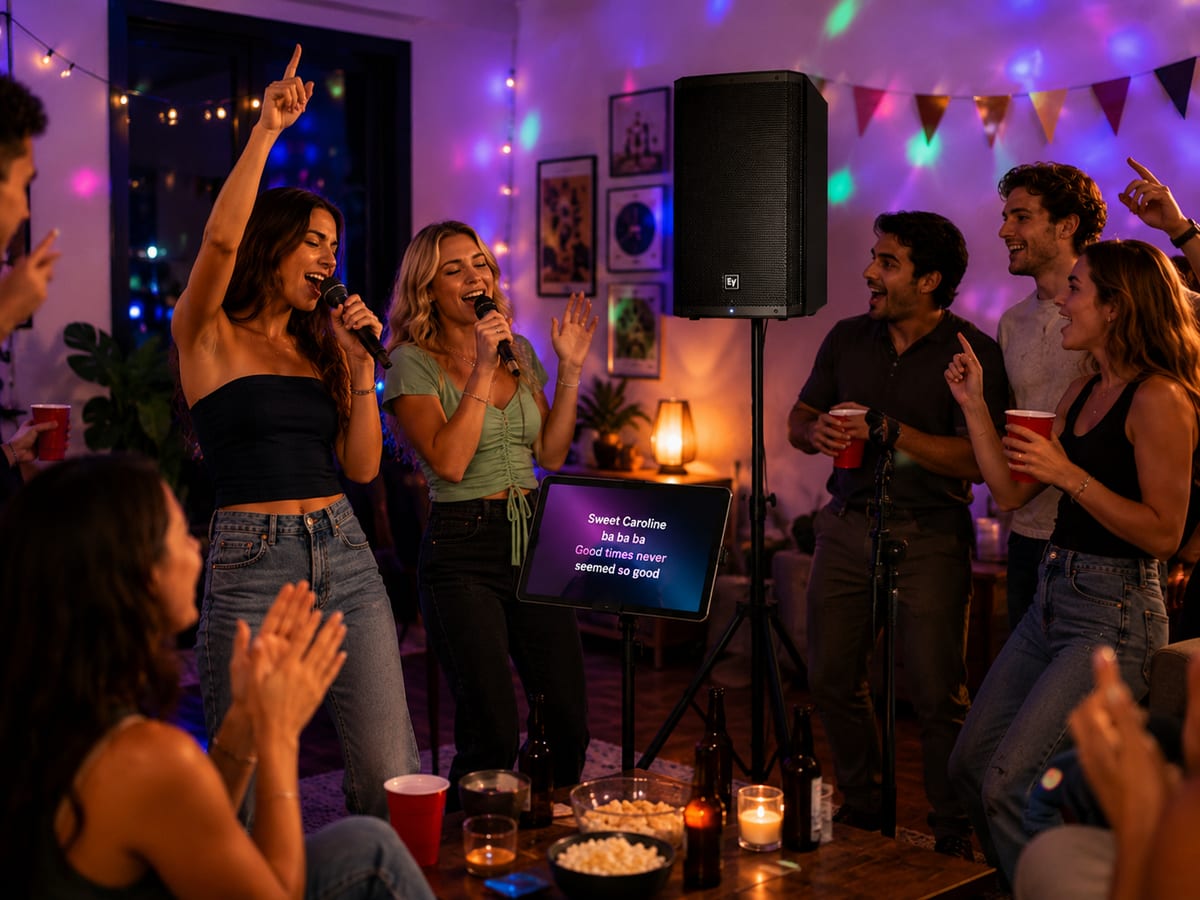 Rent Loud karaoke package with speaker, tablet, and microphones