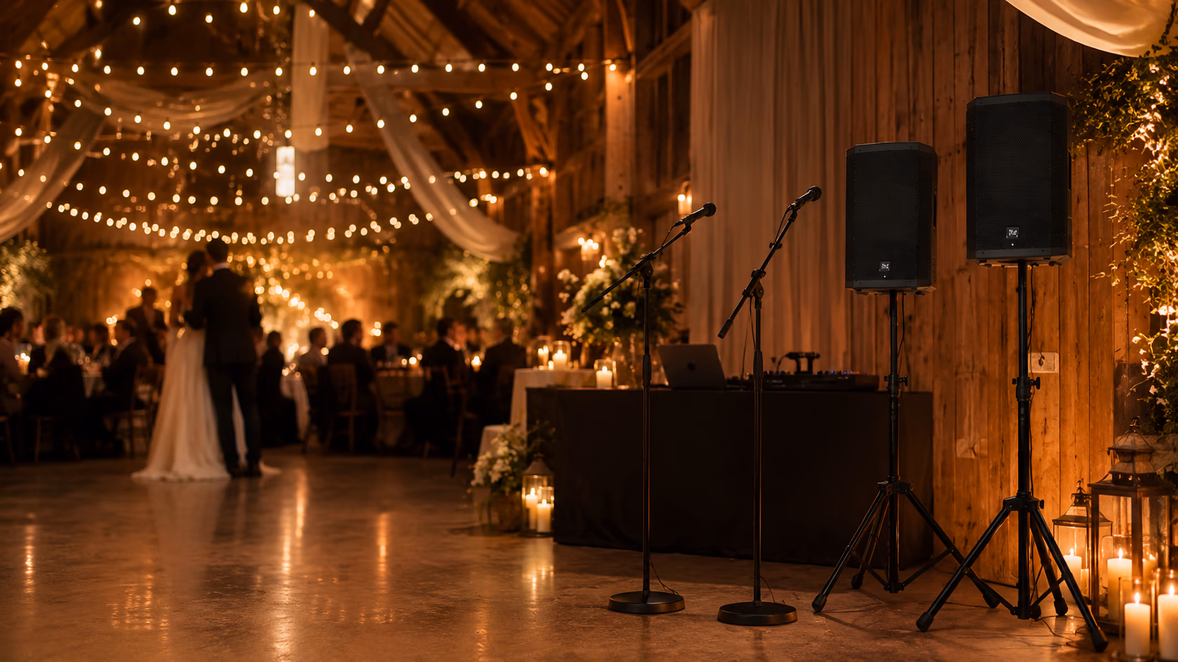 Wedding sound and DJ setup